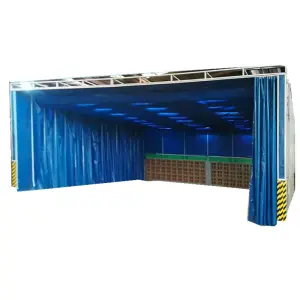 Open Face Retractable Paint Booth Telescopic Spray Booth with LED Lighting System and Water Curtain for