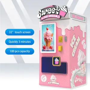 Robotic Ice Cream Vending Machine Supplier Soft Ice Cream Machine Vending Topping Automatic 5 Flavors