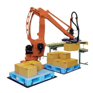 Automatic Intelligence Robot Arm Pallet Stacker Palletizer Machine for Beverage Food Line Carton Plastic Pouch Case Bottle Paper