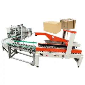 Automatic Case Packer Carton Box Filling Forming Closing Cartoning Line Robot Packing Machine