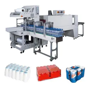 Full Automatic Multiple Rows Bottle PE Film Sleeve Shrink Packaging Machine for Water Beverage Bottles Cans