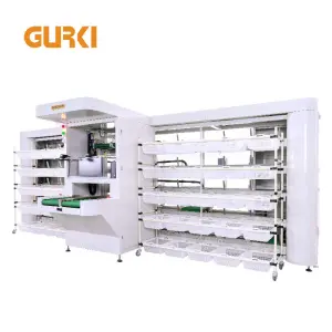 GURKI Automated Robotic Shuttle Put Wall System Instead of AGV Sorting System for E-commerce