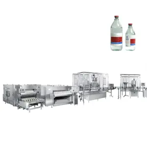 Automatic Glass Bottle IV Solution Washing Filling Machine Production Line