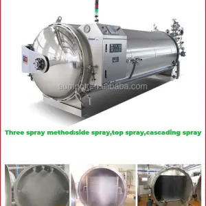 Water Spray Continuous Retort Sterilization Industrial Machine for Plastic Bottle