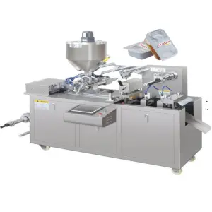 Automatic DPP 80 140 DPB Alu Pvc Honey Blister Packing Machine for Cometic Olive Oil Chocolate Jam Tomato Ketchup Liquid