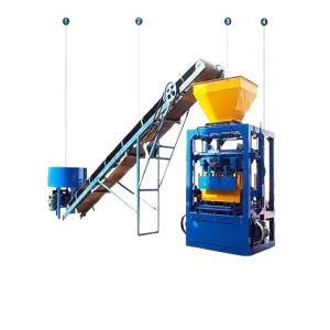 QTJ4-24 Cement Hollow Blocks Industry Brick Paver Making Machinery Block Making Machine Semi Automatic Pakistan Products 1000