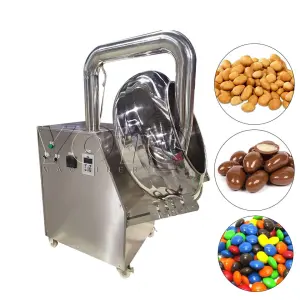 Gummy Candy Sugar Chocolate Praline Coating Machine Automatic Cashew Nuts Coating Machine