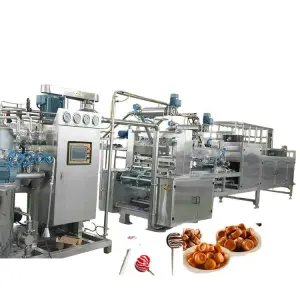 Automatic Boiler Sugar Lollipop Bonbon Hard Candy Production Line Depositing Making Machine