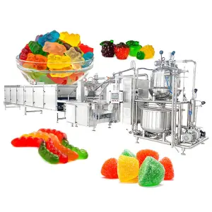 MY Automatic Fruit Jelly Make Cooling Tunnel Production Plant Gummy Candy Deposit Machine Line