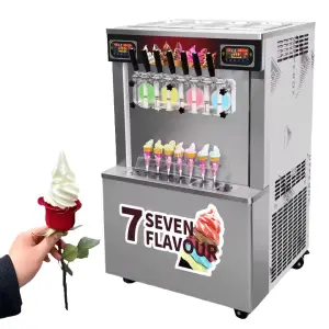 Commercial Ice Cream Maker Automatic 3 Flavors Soft Serve Ice Cream Machine Business Ice Cream