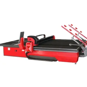 Used 3-in-1 Automatic CNC Glass Cutting Machine Laser Scan Copy Input Function for Manufacturing Plants