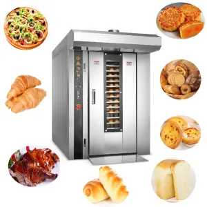 Latest Industrial Automatic Manufacturing Commercial Rotary Electric Gas Loaf of Bread Baking Machine