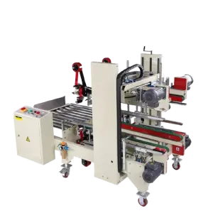AS723-706060 Pneumatic Automatic Four Corner Edge Case Box Tape Sealing Strapping Packing Machine