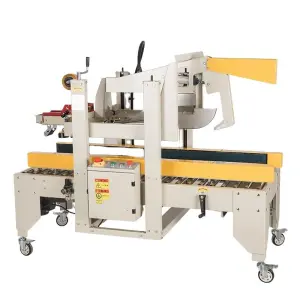 FXJ 5050z Leadworld Left and Right Driving Corner and Side Sealer Type Carton Box Sealing Tape Machine