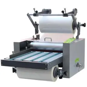 L388 Automatic Roll to Roll Roller Laminating Machine with Metal Roller Paper Roll Laminating Machine for Printing Shop