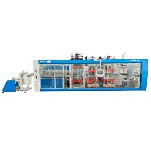 Four Station Full Automatic Plastic Cup Bowl Dish Container Tray Box Lid Cover Plate Making Machine