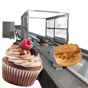 Automatic Custard Maker Sponge Cake Baking Machine Equipment Center Filling Cupcake Production Line