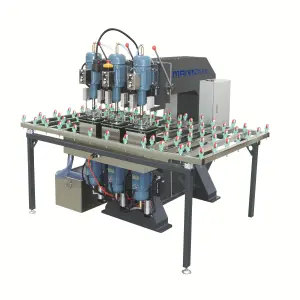 3 Heads Semi-automatic Glass Drilling Machine With CE Glass Processing Machinery