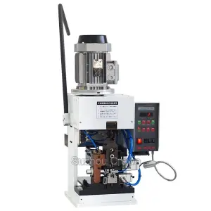 Semi Automatic Low Noise Wire Stripping Crimping Machine Cable Manufacturing Equipment