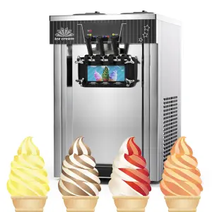 Commercial 18-25L/H Automatic Ice Cream Machine Great Value for Home Business Use Soft Serve Milk