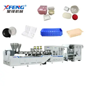 Plastic PP Food Container Lunch Food Box Making Machine Automatic Inline Vacuum Forming Equipment