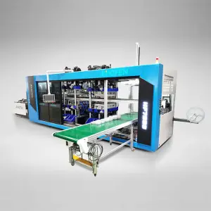 Automatic PS Plastic Disposable Coffee Cup Lid Making Machine PVC PET Thermoforming with Core Motor PP Cover Lid