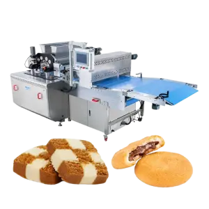 Double Color Cookies Making Machine Commercial Chocolate Cookie Encrusting Machine