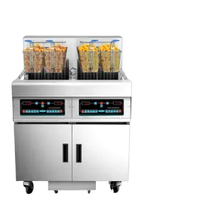 Two Tank Double Basket Chicken Chips Frying 24L Commercial Kitchen Electric Deep Fryer with Timer Engine Product