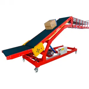 Heavy Duty Power Belt Climbing Conveyor System With Telescopic Roller Conveyor for Loading Unloading