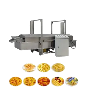 Twin Screw Extruder 200 Kg/h Output Snack Food Fried Cheetos / Kurkure / Niknak Production Line / Fryer Machine
