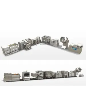 Commercial Semi-Automatically Stainless Steel French Fries Production Line for Frozen Fries Key Machines Include Fryer