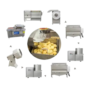Semi-Fried Fresh French Fries Semi Automatic Potato Chips Production Line