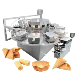 Full Automatic Dutch Chocolate Stroopwafel Sugar Ice Cream Waffle Cone Maker Make Machine Industrial
