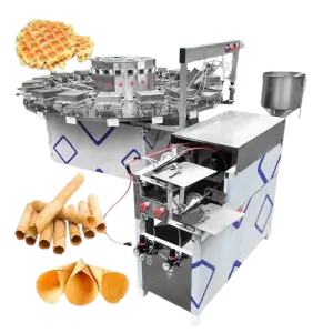 Edible Tea Cup Commercial Stroopwafel Icecream Wafer Egg Roll Rolled Sugar Waffle Ice Cream Cone Maker Make Machine