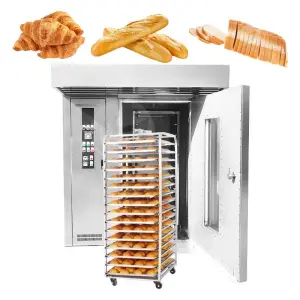 Industrial Automatic Electric Diesel Stainless Steel Gas Cake Bread Rotating Baking Rotary Pastry Oven Machines