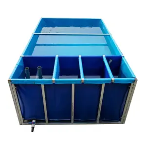 Fish tank Plastic Farm Fish Plastic Pond/Fish square Shape Galvanized Pipe Frame /Outdoor Large Farm Equipment Plastic Fish Pond