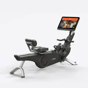 Light Commercial Rower with Large TFT Display Screen and Backrest and Reluctance Rowing Machine