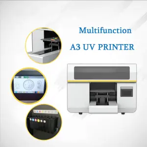 Mini Desktop A3 Size 300X475mm Automatic UV DTF Flatbed Printer with Camera AI Visual Positioning I3200