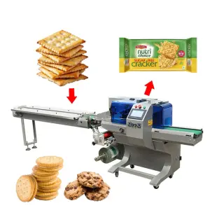 Automatic Biscuit Pillow Packing Machine Biscuit Candy Baking Bread Pillow Packing Machine