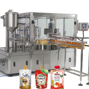 Special 4 Head Automatic Spout Pouch Seasoning Packing Machine Milk Spout Pouch Filling Machine