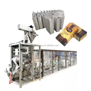 Automatic Roast Ground Coffee Beans Nuts Brick Box Shape Bag Vertical Vacuum Packing Machine