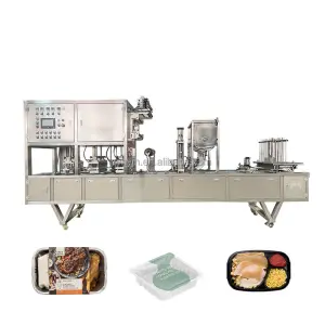 Multifunctional Fully Automatic Fast Food Tray Sealing Ready Meal Vacuum Packaging Machine