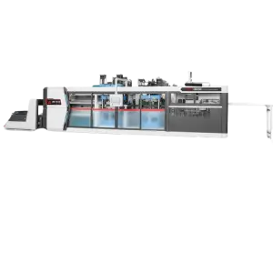 Automatic Three Station Biodegradable Disposable Food Packaging Container Boxes Making Machine