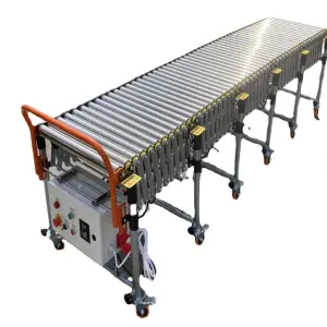 Automated Telescopic Flexible Roller Conveyor Powered Conveyor