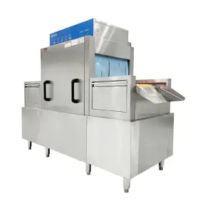 Fully Automatic Large Commercial Dishwasher Long-Line Kitchen Plate Cleaning Equipment for Hotels Restaurants Schools