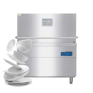Outlet Catering Equipment Hoop Type Automatic 2 Heads Dishwasher Machine Commercial Upright Dish Washer for Restaurant