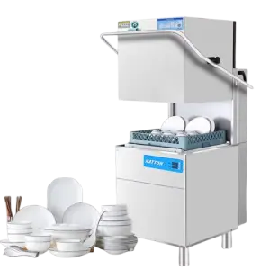 Fast Cycle Warewashing Hood Type Dishwasher Low Water Consumption Professional Kitchen Commercial Dishwasher Machine for