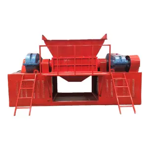Double Shaft Recycle Waste Rubber Machine Tyre Shredding Car Tire Shredder Machine
