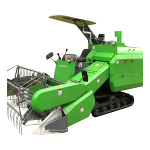 Farm 4LZ-2.2 Mini Combined Harvesters Farm Small Rice Harvesting Machine Rubber Track Combine Harvester