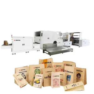 Automatic Kraft Brown Paper Bag Making Machine Flat Bottom Craft Shopping Paper Bag Making Machine